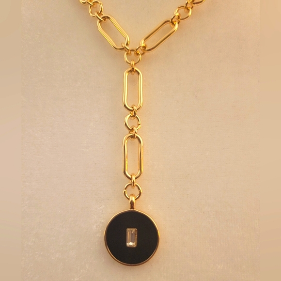MACY'S BRAND "AND NOW THIS" BLACK & GOLD NECKLACE NWOT - Picture 2 of 2
